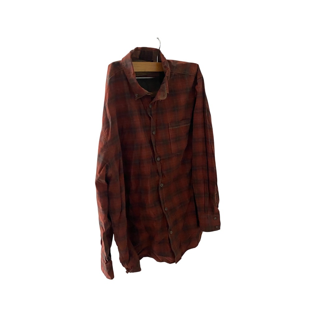 North River Outfitters Mens XL Red Plaid Cotton Outdoor Button Shirt Casual